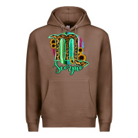 Chestnut Scorpio Zodiac Sign Sunflower Leopard Serape Premium Hoodie - RanaPortraitStore