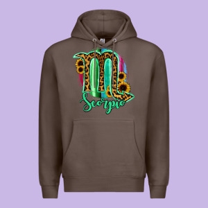 Scorpio Zodiac Sign Sunflower Leopard Serape Premium Hoodie Designed By Ranaportraitstore