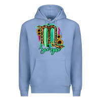 Colony Blue Scorpio Zodiac Sign Sunflower Leopard Serape Premium Hoodie - RanaPortraitStore