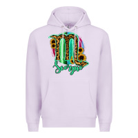 Lilac Scorpio Zodiac Sign Sunflower Leopard Serape Premium Hoodie - RanaPortraitStore