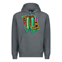 Rock Scorpio Zodiac Sign Sunflower Leopard Serape Premium Hoodie - RanaPortraitStore