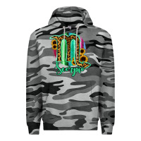 Slate Camo Scorpio Zodiac Sign Sunflower Leopard Serape Premium Hoodie - RanaPortraitStore