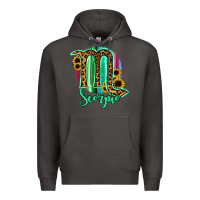 Smoke Scorpio Zodiac Sign Sunflower Leopard Serape Premium Hoodie - RanaPortraitStore