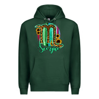 Sports Green Scorpio Zodiac Sign Sunflower Leopard Serape Premium Hoodie - RanaPortraitStore