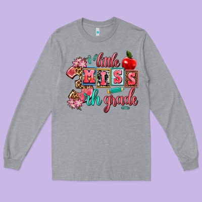Little Miss 3 Rh   Grade Long Sleeve Tee Designed By Adodesignshop
