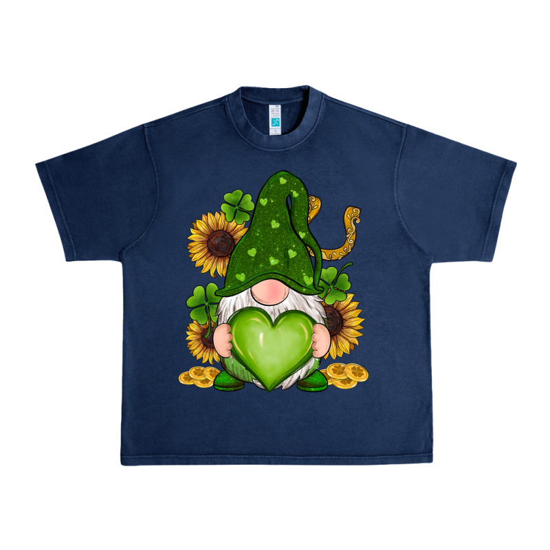 St Patricks Day Shamrock Sunflowers Gnomes Urban Heavy Tee by RanaPortraitStore | Teevron