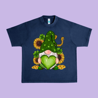 St Patricks Day Shamrock Sunflowers Gnomes Urban Heavy Tee Designed By Ranaportraitstore