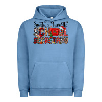 Pigment Pebble Blue santa s favorite coffee school secretary Urban Hoodie - MaliasSmallBusiness