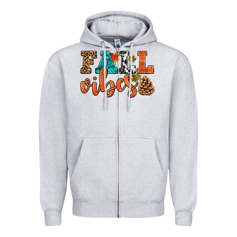 Fall Vibes Zipper Hoodie by HRA Design Shop | Teevron
