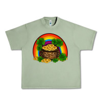 Oil Green st patricks shamrock gold leopard rainbow Urban Heavy Tee - RanaPortraitStore