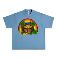 Pebble Blue st patricks shamrock gold leopard rainbow Urban Heavy Tee - RanaPortraitStore