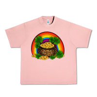 Salmon st patricks shamrock gold leopard rainbow Urban Heavy Tee - RanaPortraitStore