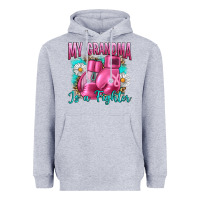 Heather Grey Breast Cancer My Grandma Is A Fighter Heavyweight Hoodie - Artiststas