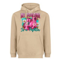 Mushroom Breast Cancer My Grandma Is A Fighter Heavyweight Hoodie - Artiststas