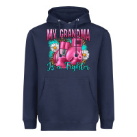 Navy Breast Cancer My Grandma Is A Fighter Heavyweight Hoodie - Artiststas