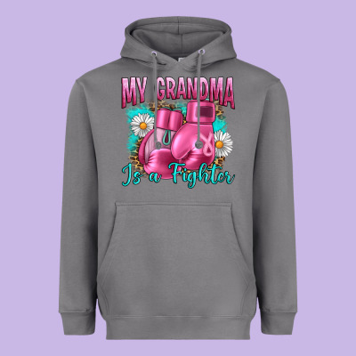 Breast Cancer My Grandma Is A Fighter Heavyweight Hoodie Designed By Artiststas