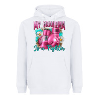 White Breast Cancer My Grandma Is A Fighter Heavyweight Hoodie - Artiststas