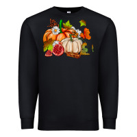 Black pumpkins daisies and fall leaf's ado Premium Sweatshirt - AdoDesignShop