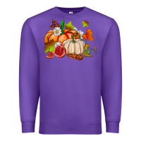 Purple pumpkins daisies and fall leaf's ado Premium Sweatshirt - AdoDesignShop