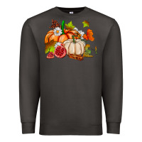 Smoke pumpkins daisies and fall leaf's ado Premium Sweatshirt - AdoDesignShop