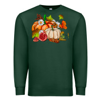 Sports Green pumpkins daisies and fall leaf's ado Premium Sweatshirt - AdoDesignShop