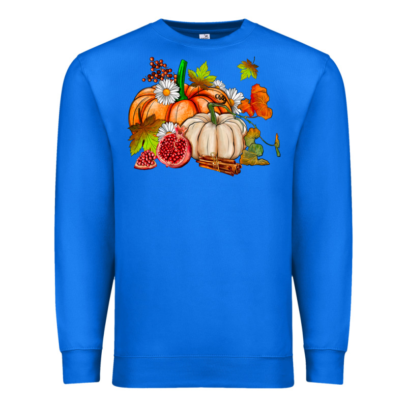 Pumpkins Daisies And Fall Leaf's Ado Premium Sweatshirt by AdoDesignShop | Teevron