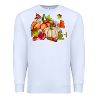 White pumpkins daisies and fall leaf's ado Premium Sweatshirt - AdoDesignShop