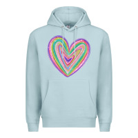 Blue Mist valentine's day colorful heart Premium Hoodie - MaliasSmallBusiness