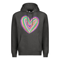 Charcoal Heather valentine's day colorful heart Premium Hoodie - MaliasSmallBusiness