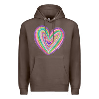 Coffee valentine's day colorful heart Premium Hoodie - MaliasSmallBusiness