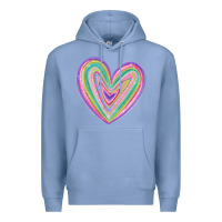 Colony Blue valentine's day colorful heart Premium Hoodie - MaliasSmallBusiness