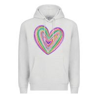 Dove Grey valentine's day colorful heart Premium Hoodie - MaliasSmallBusiness