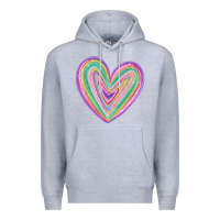 Heather Grey valentine's day colorful heart Premium Hoodie - MaliasSmallBusiness