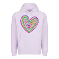 Lilac valentine's day colorful heart Premium Hoodie - MaliasSmallBusiness