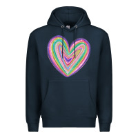 Navy valentine's day colorful heart Premium Hoodie - MaliasSmallBusiness