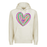 Oatmeal Heather valentine's day colorful heart Premium Hoodie - MaliasSmallBusiness