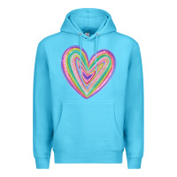 Ocean Blue valentine's day colorful heart Premium Hoodie - MaliasSmallBusiness