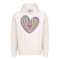 Pale Pink valentine's day colorful heart Premium Hoodie - MaliasSmallBusiness