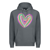 Rock valentine's day colorful heart Premium Hoodie - MaliasSmallBusiness