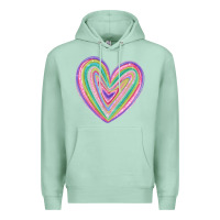 Seafoam valentine's day colorful heart Premium Hoodie - MaliasSmallBusiness
