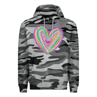 Slate Camo valentine's day colorful heart Premium Hoodie - MaliasSmallBusiness