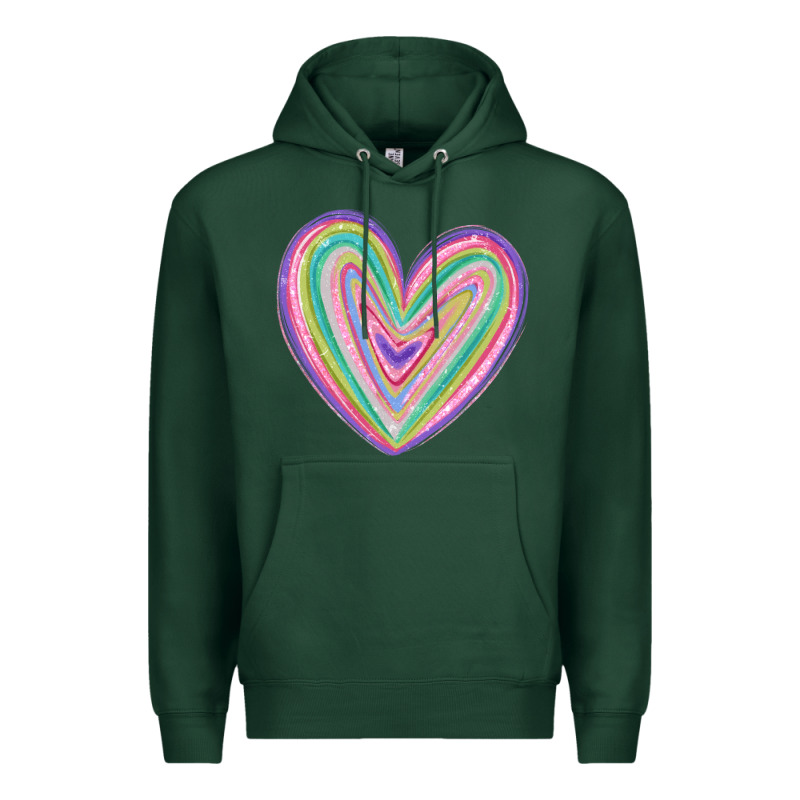 Valentine's Day Colorful Heart Premium Hoodie by MaliasSmallBusiness | Teevron
