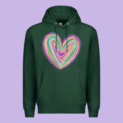 Valentine's Day Colorful Heart Premium Hoodie Designed By Maliassmallbusiness