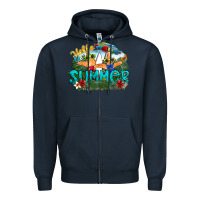 Navy hello summer Zipper Hoodie - SublimationCraftShop