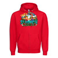 Red hello summer Zipper Hoodie - SublimationCraftShop