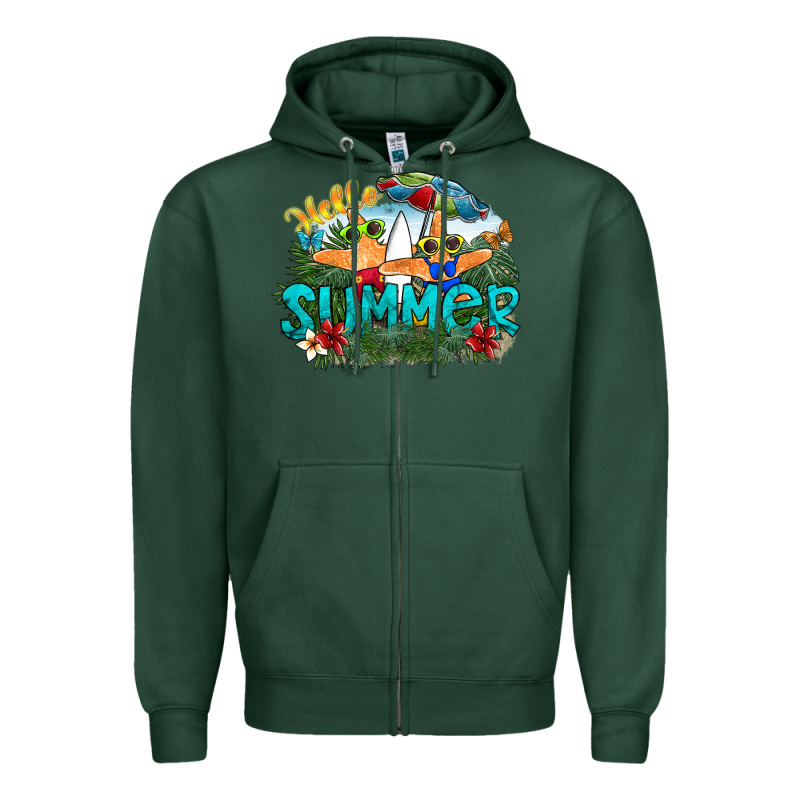 Hello Summer Zipper Hoodie by SublimationCraftShop | Teevron