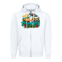 White hello summer Zipper Hoodie - SublimationCraftShop