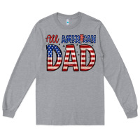 Heather Grey all american dad Long Sleeve Tee - Zillion Design Studio