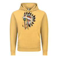 Vintage Mustard indian headress Vintage Hoodie - AdoDesignShop