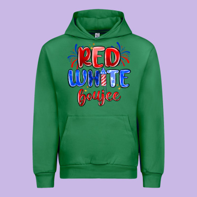 Red White Boujee Urban Hoodie Designed By Maliassmallbusiness